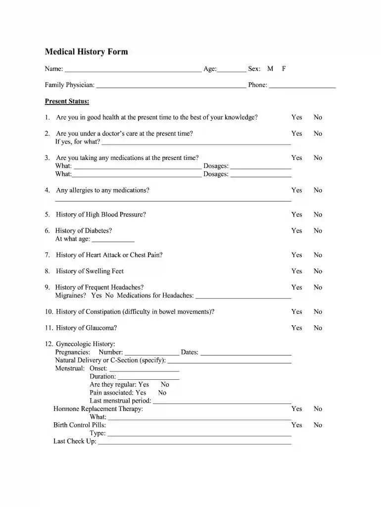 vivify medical history Preview on Page 1
