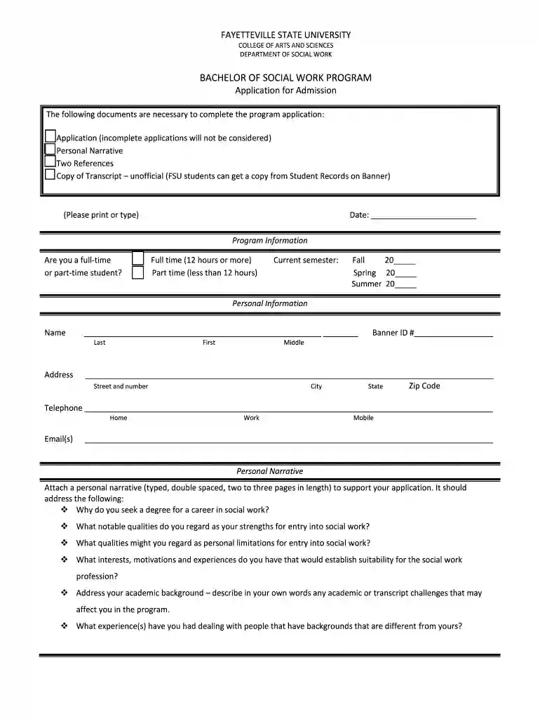 fayetteville state university msw Preview on Page 1