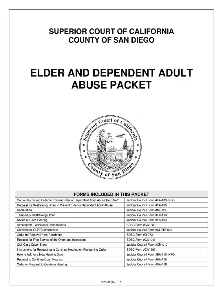 elder and dependent adult abuse packet - San Diego Superior Court - sdcourt ca Preview on Page 1