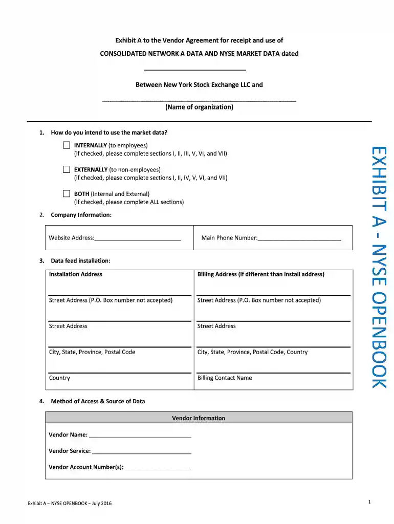 Exhibit A OpenBook Data Usage Questionnaire Preview on Page 1