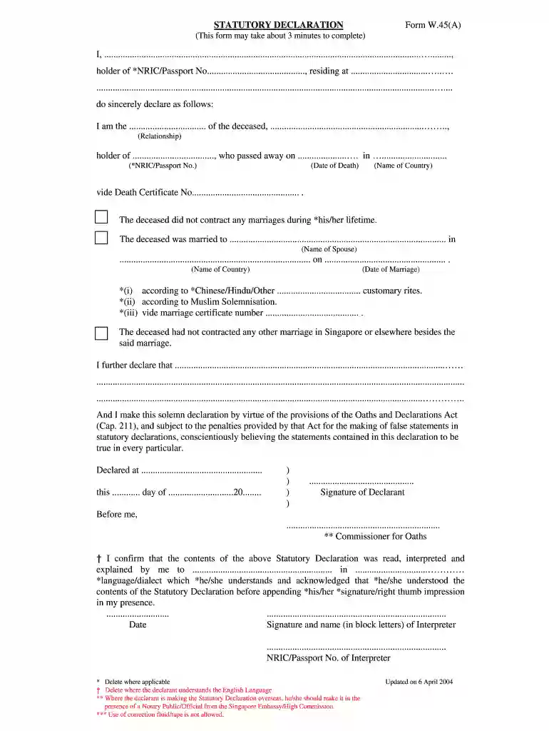 declaration template word Preview on Page 1