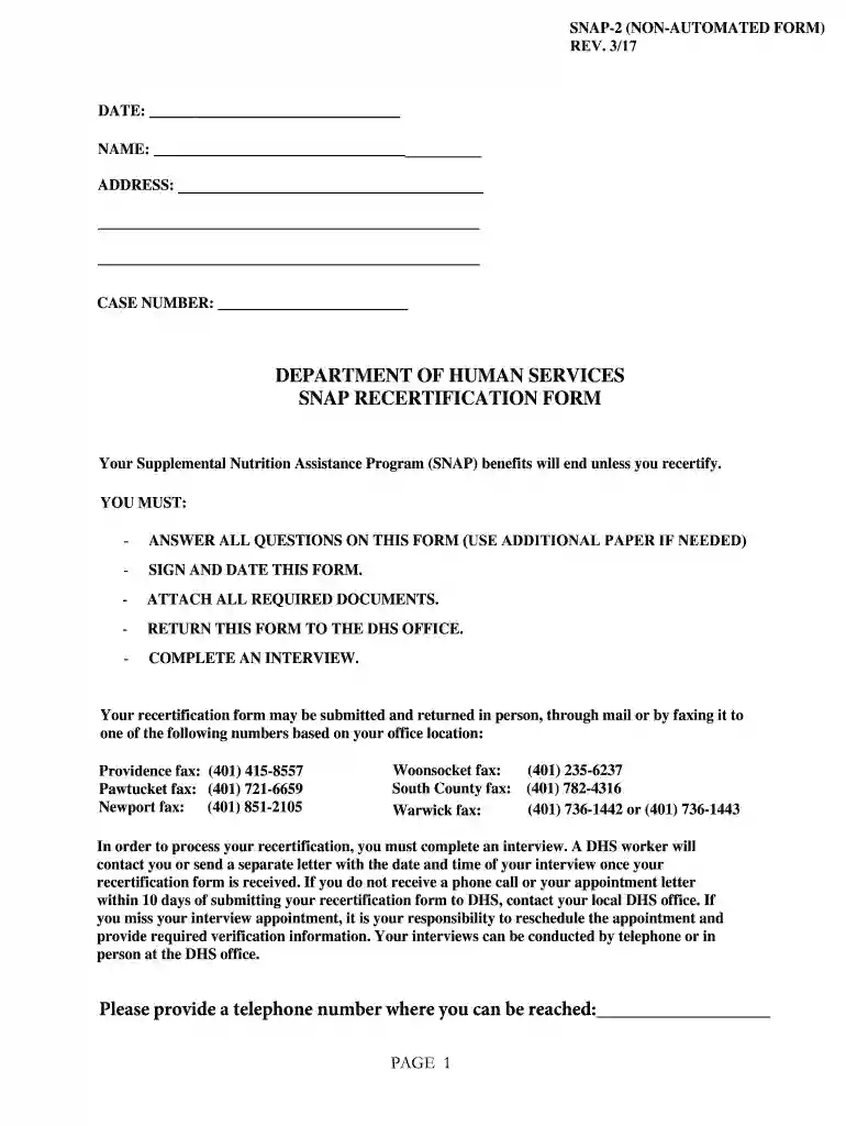ri snap recertification online Preview on Page 1
