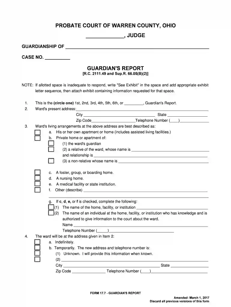 warren county probate court forms Preview on Page 1