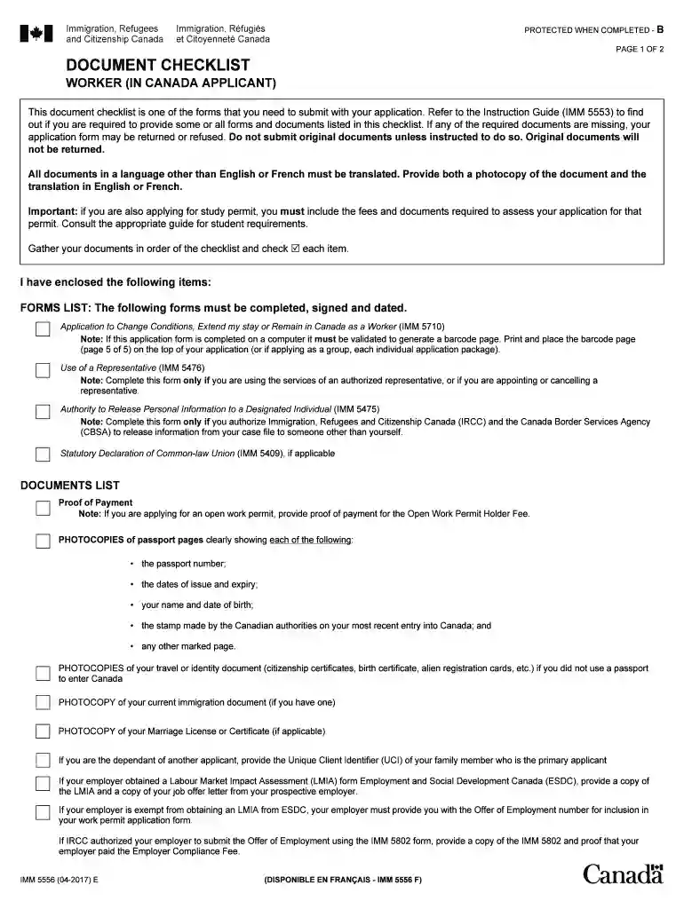 pgwp document checklist Preview on Page 1