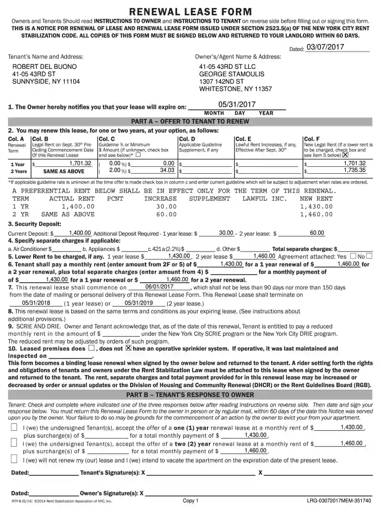 etpa renewal lease form Preview on Page 1