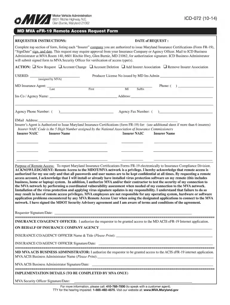 mva fr 19 form Preview on Page 1