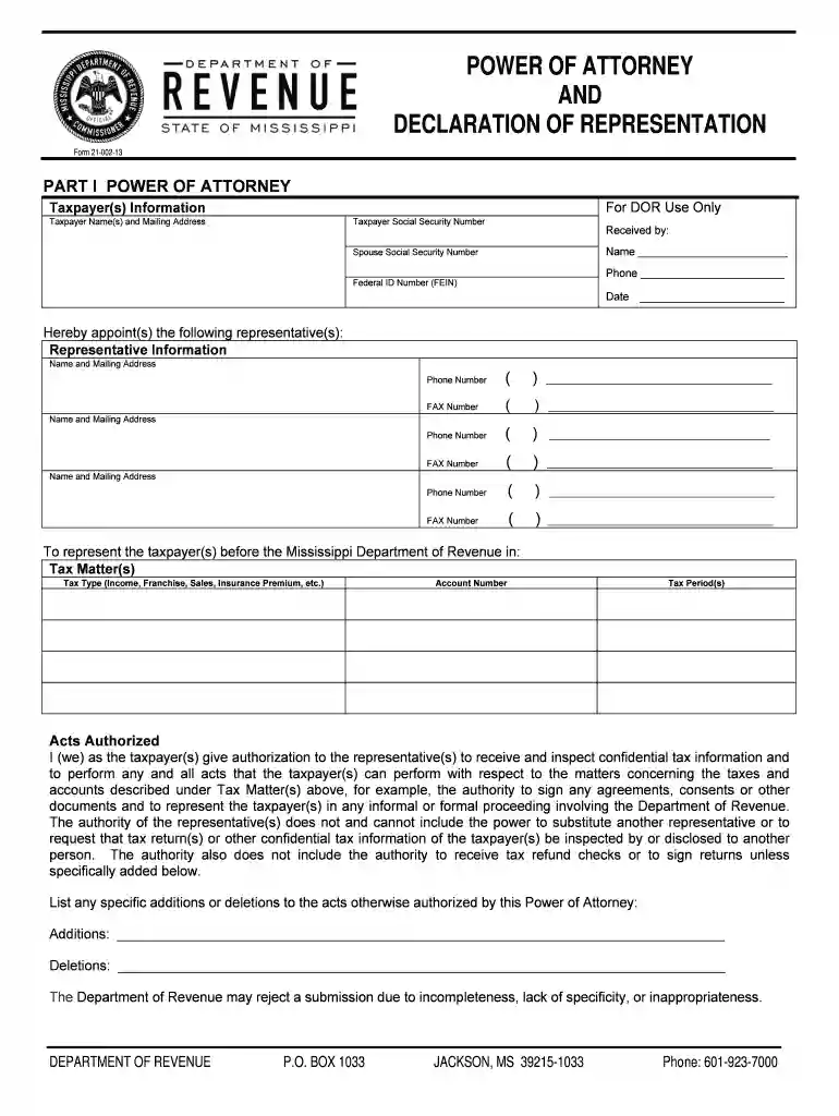 mississippi form 21 002 Preview on Page 1