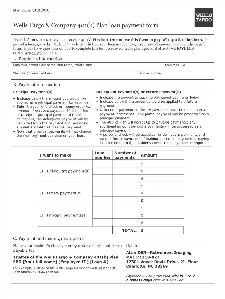 adp 401k loan payoff form Preview on Page 1
