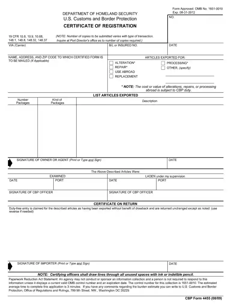 form 4455 2009 Preview on Page 1