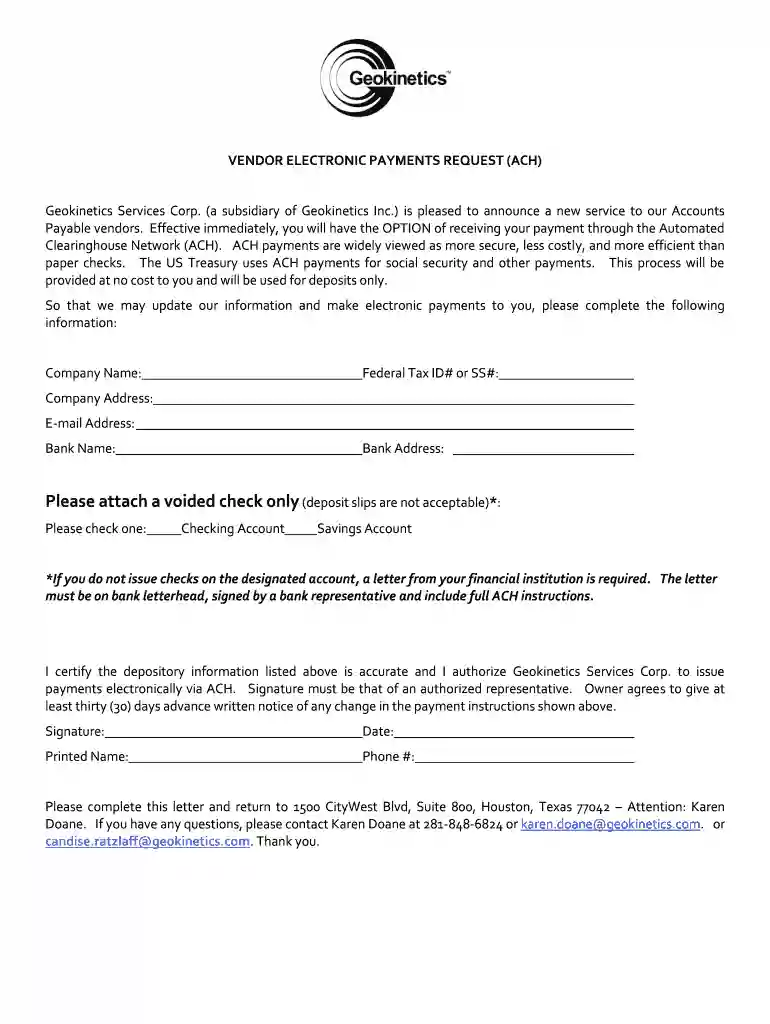 sample ach letter to vendors Preview on Page 1
