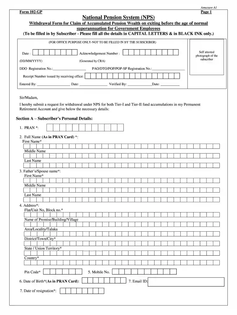 form 102 Preview on Page 1