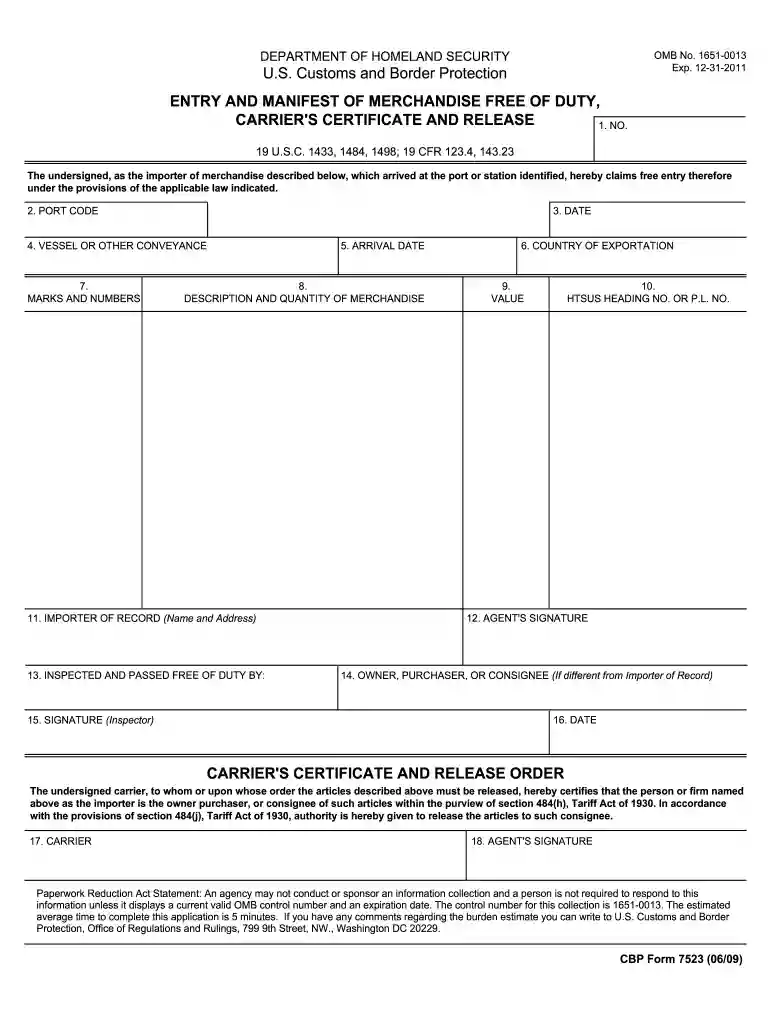 form 7523 2009 Preview on Page 1