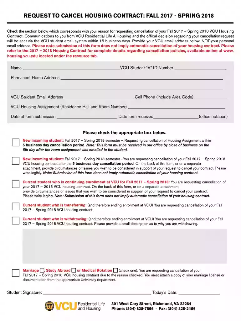 cancel housing form Preview on Page 1