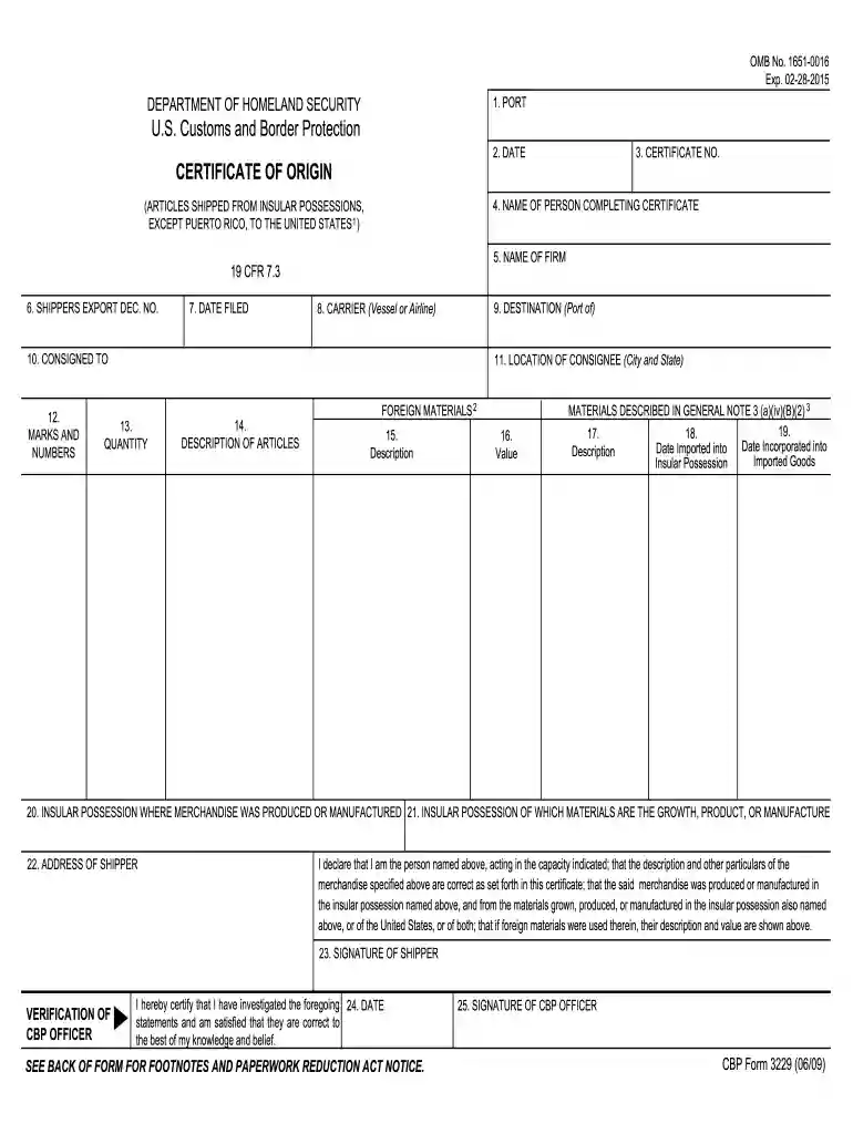 fedex certificate of origin form Preview on Page 1