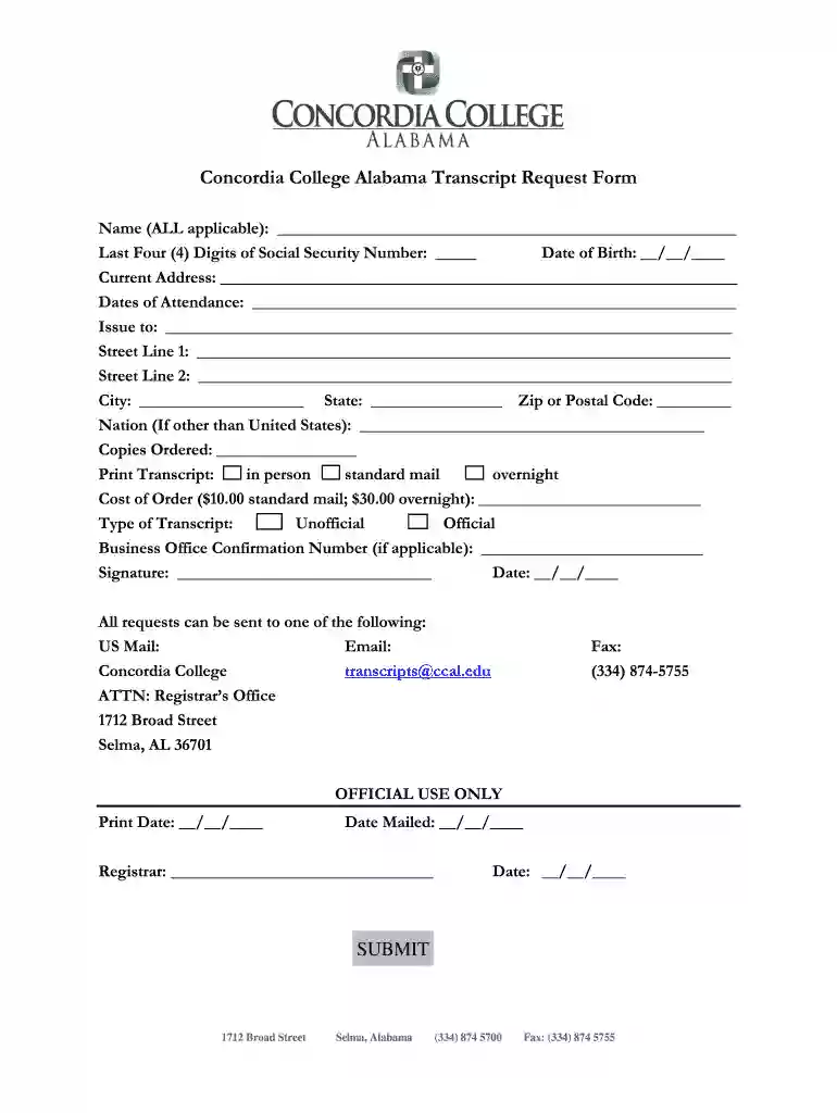 concordia college bronxville ny transcript request Preview on Page 1