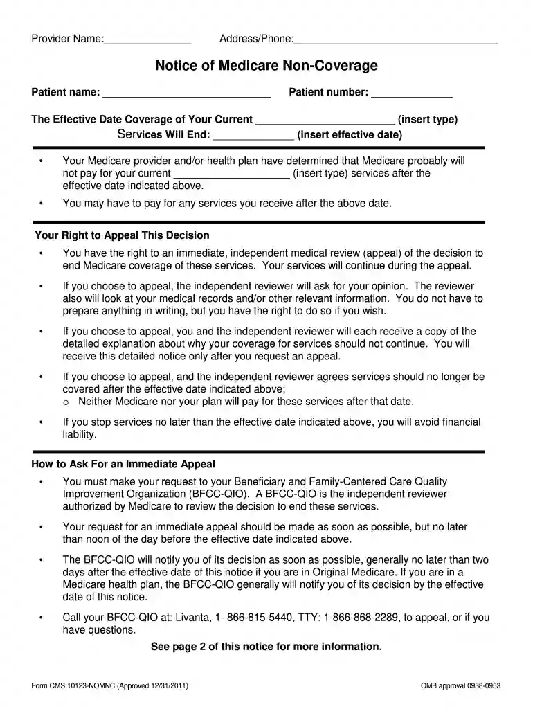 nomnc form Preview on Page 1