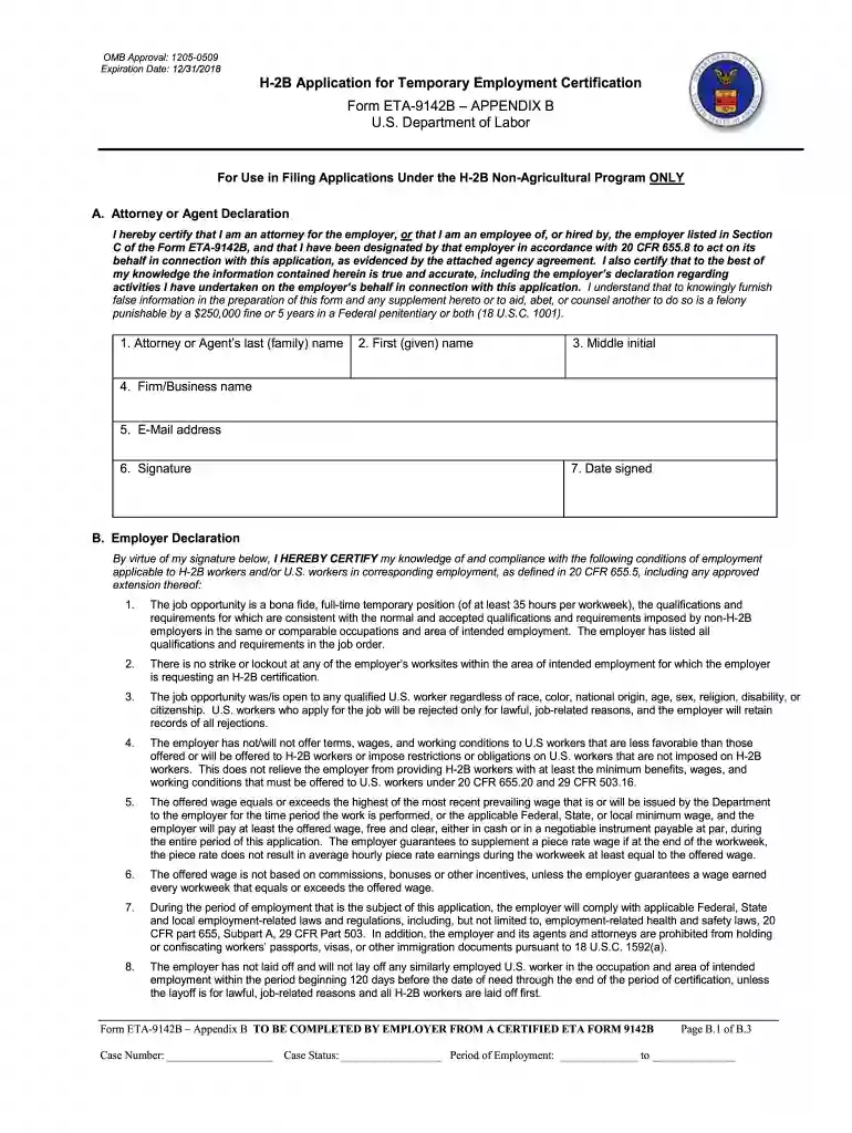 how to fill up appendix b form Preview on Page 1