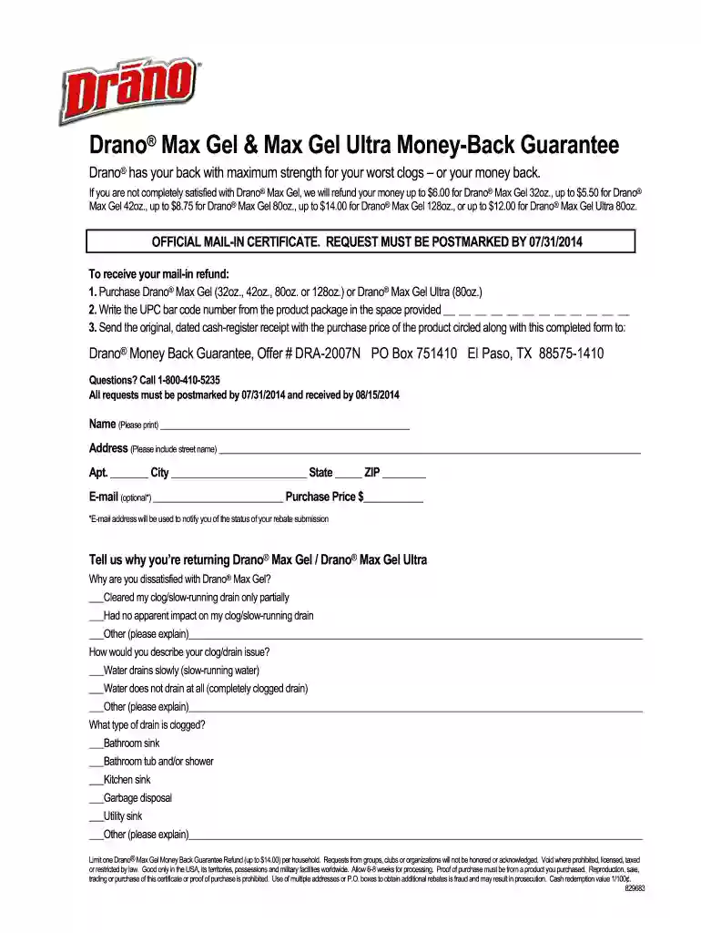 drano money back guarantee 2024 Preview on Page 1