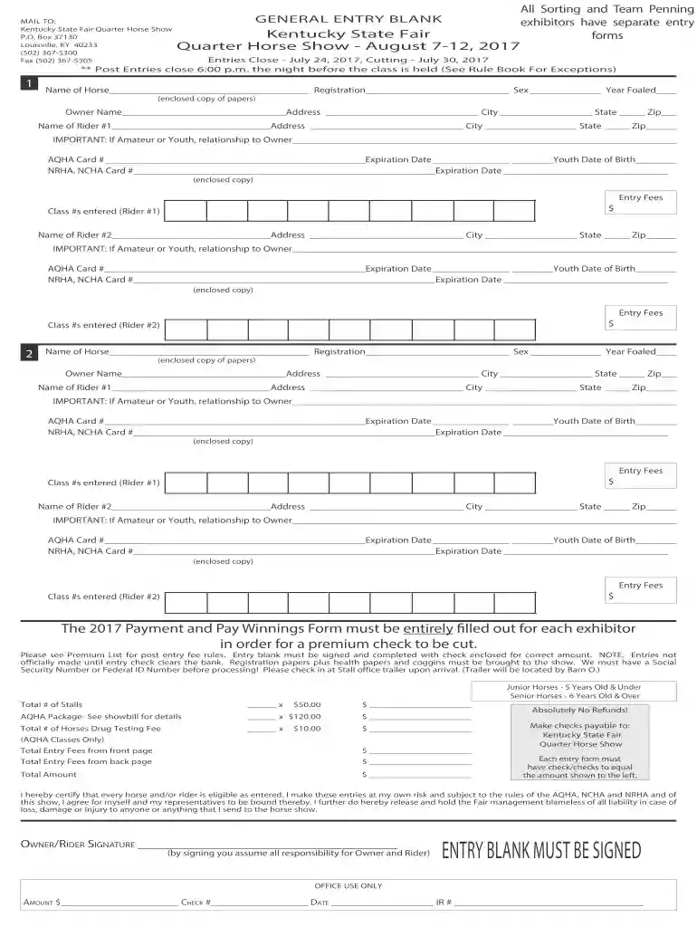 ky state fair entry form Preview on Page 1
