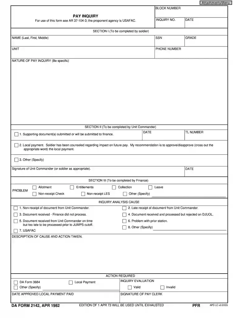 da form 2142 Preview on Page 1