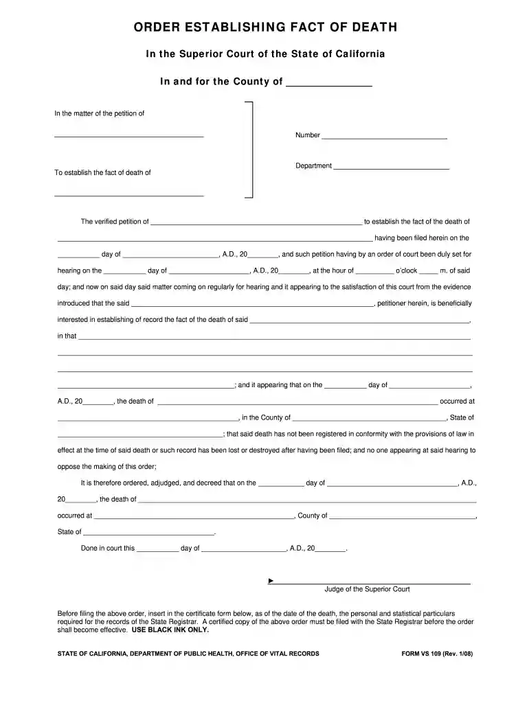 ca form 109 Preview on Page 1