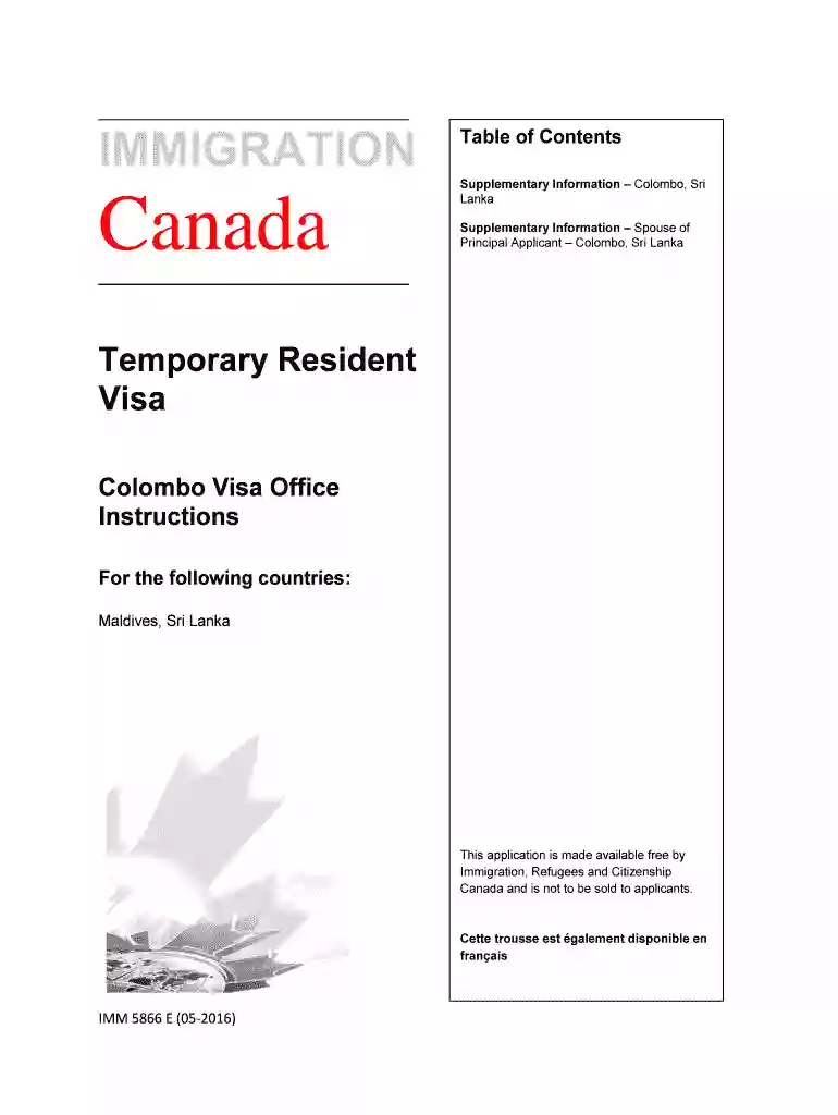 imm 5866 e form Preview on Page 1
