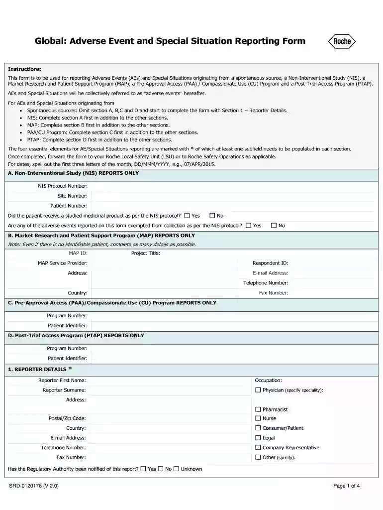 suspected adr reporting form Preview on Page 1