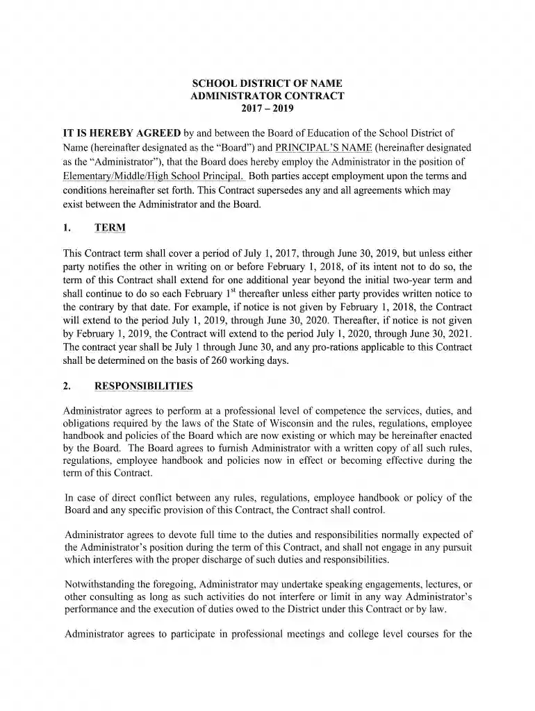 contract principal Preview on Page 1