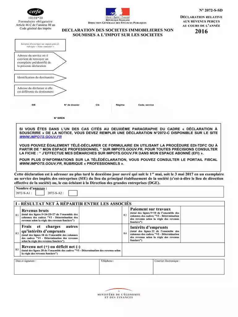 formulaire 2072 remplissable Preview on Page 1
