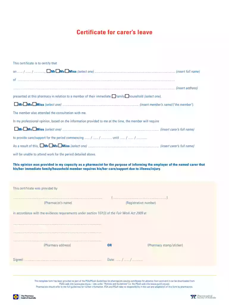 carer's leave examples Preview on Page 1