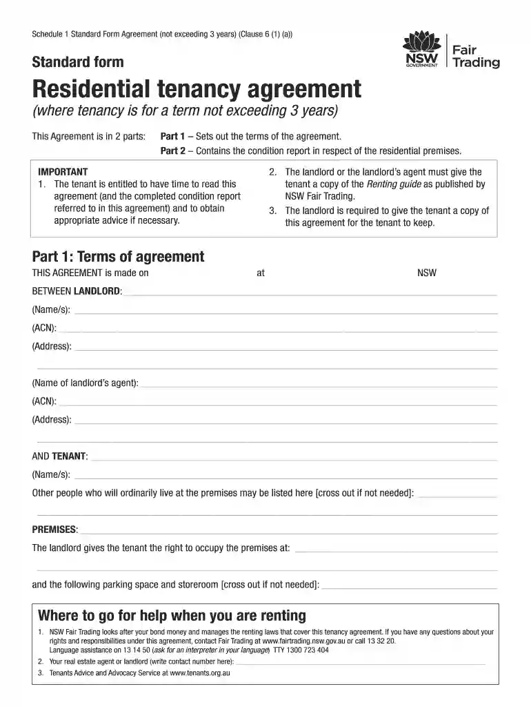 nsw residential tenancy agreement 2016 Preview on Page 1