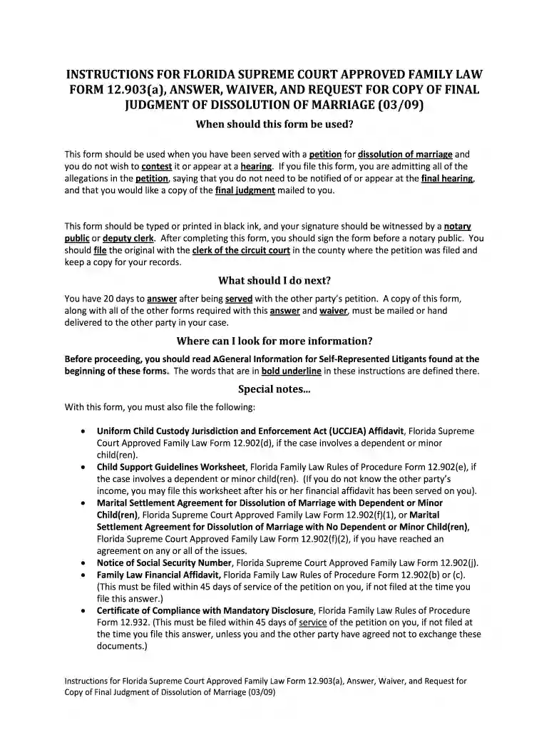 2009 Florida form 12903a Preview on Page 1