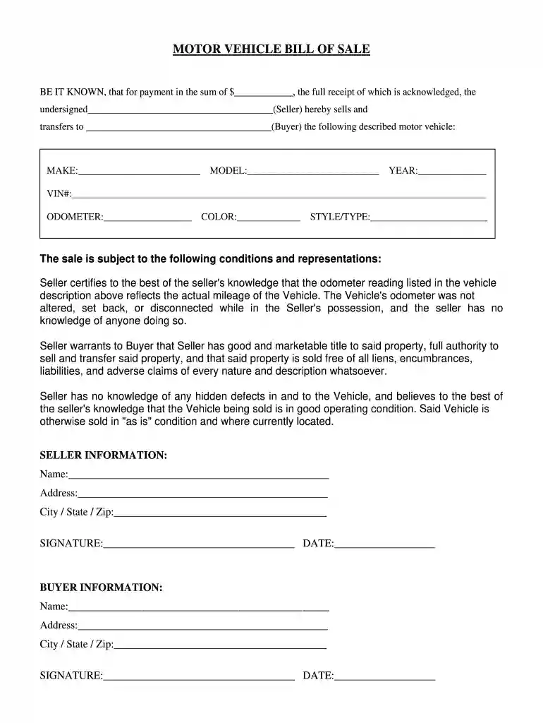 atv bill of sale florida Preview on Page 1