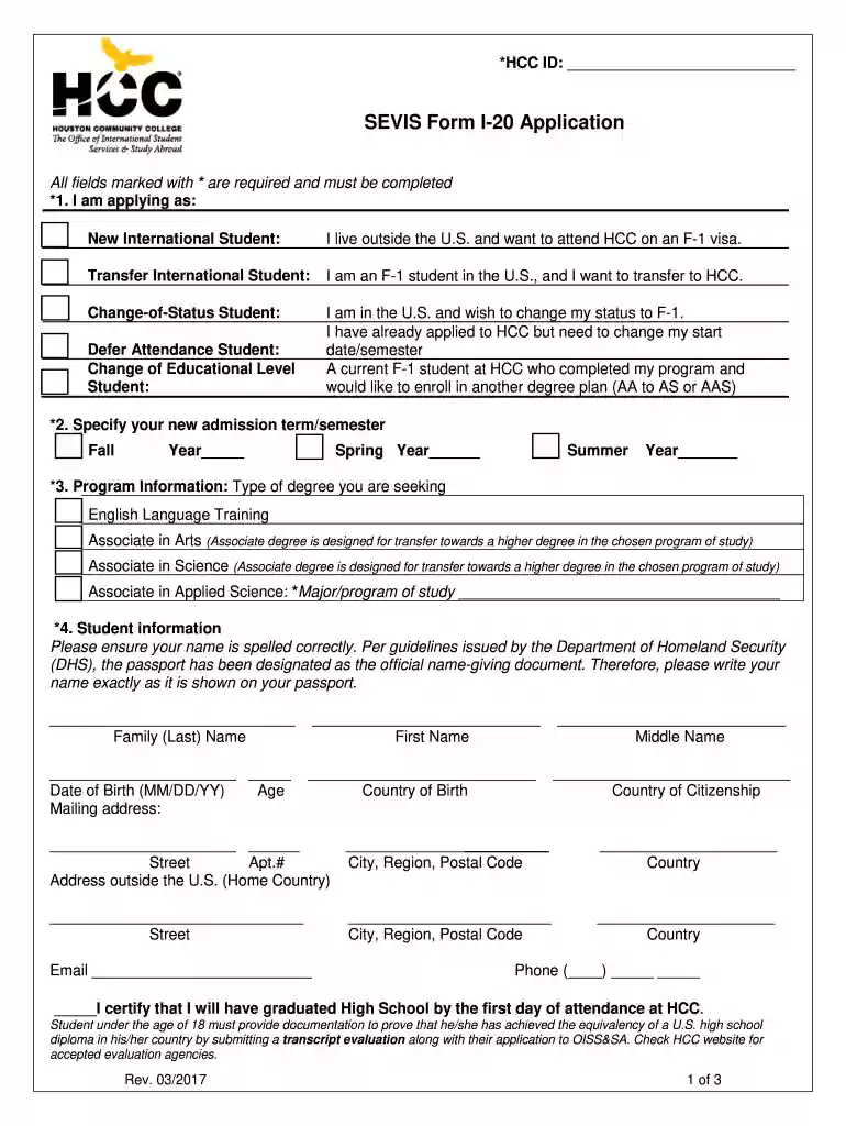 sevis id number Preview on Page 1