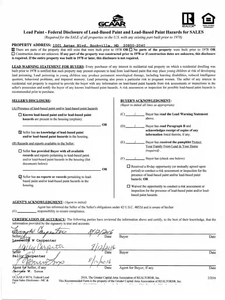 Lead Paint -Federal Disclosure ofLead-Based Paint and Lead ... Preview on Page 1
