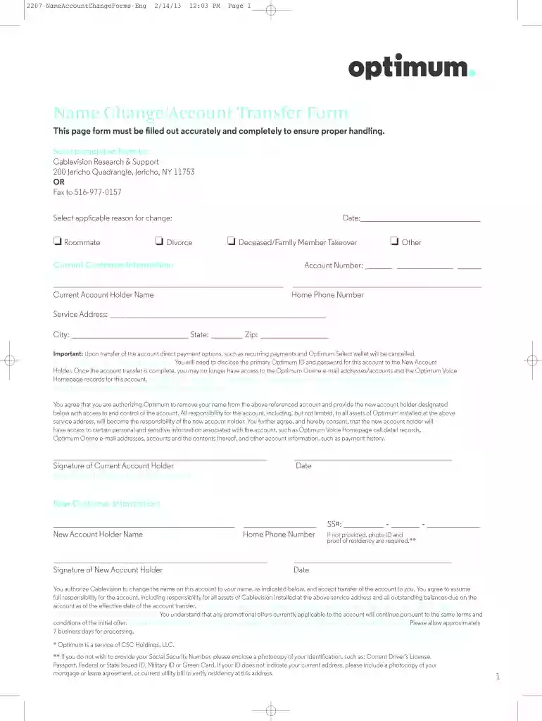 optimum name change form Preview on Page 1