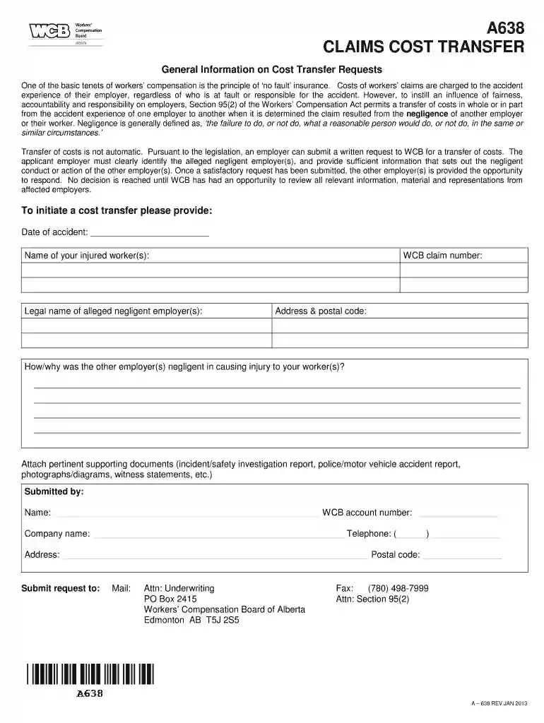 employer transfer wcb form Preview on Page 1