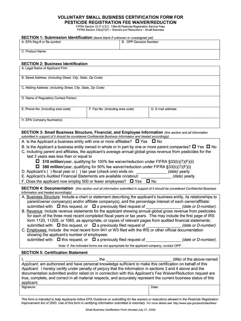form fifra waiver Preview on Page 1