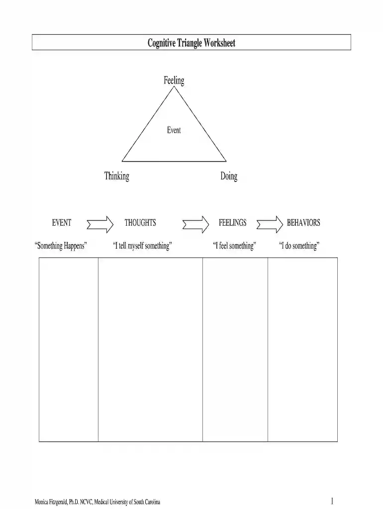 cbt triangle worksheet Preview on Page 1