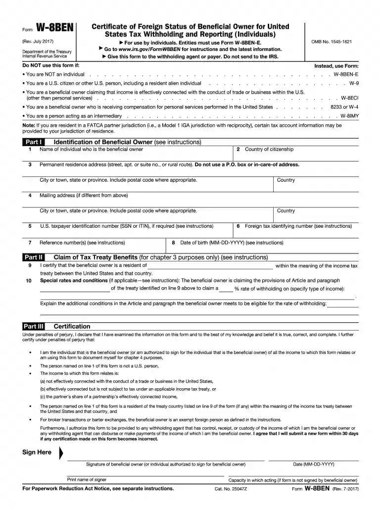 w8 form 2024 Preview on Page 1