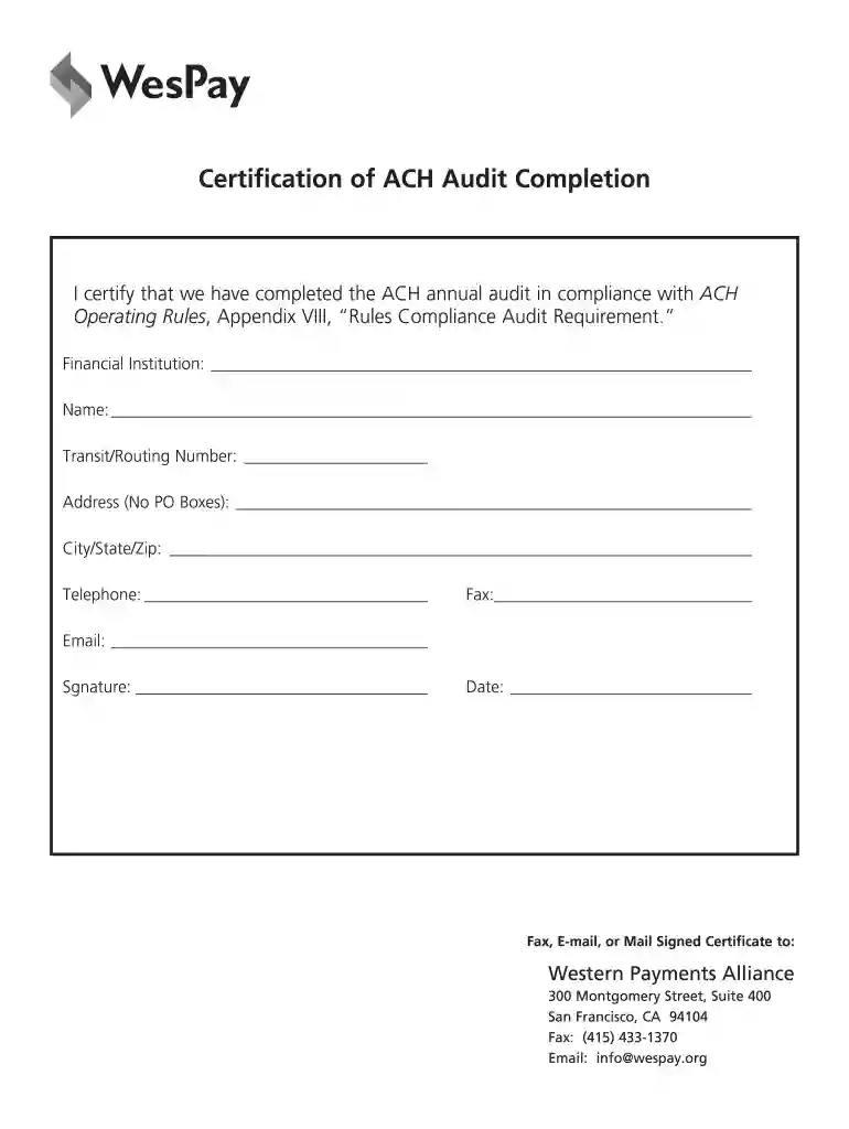 certificate of audit completion Preview on Page 1