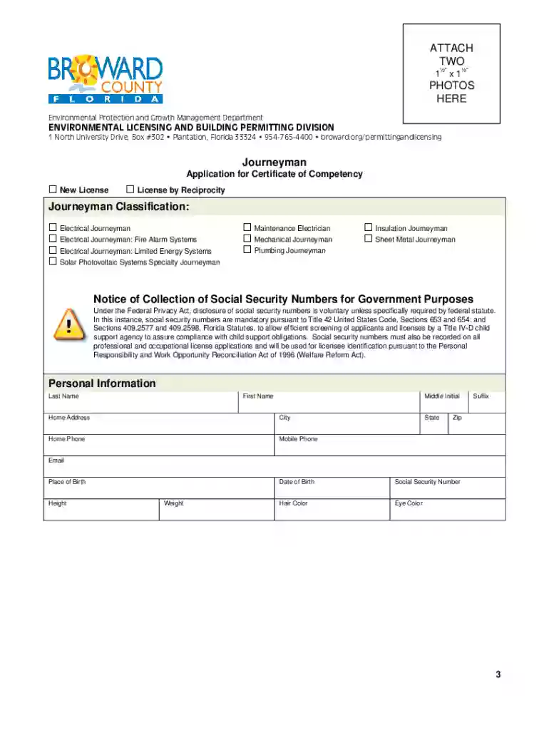 broward county certificate of competency Preview on Page 1