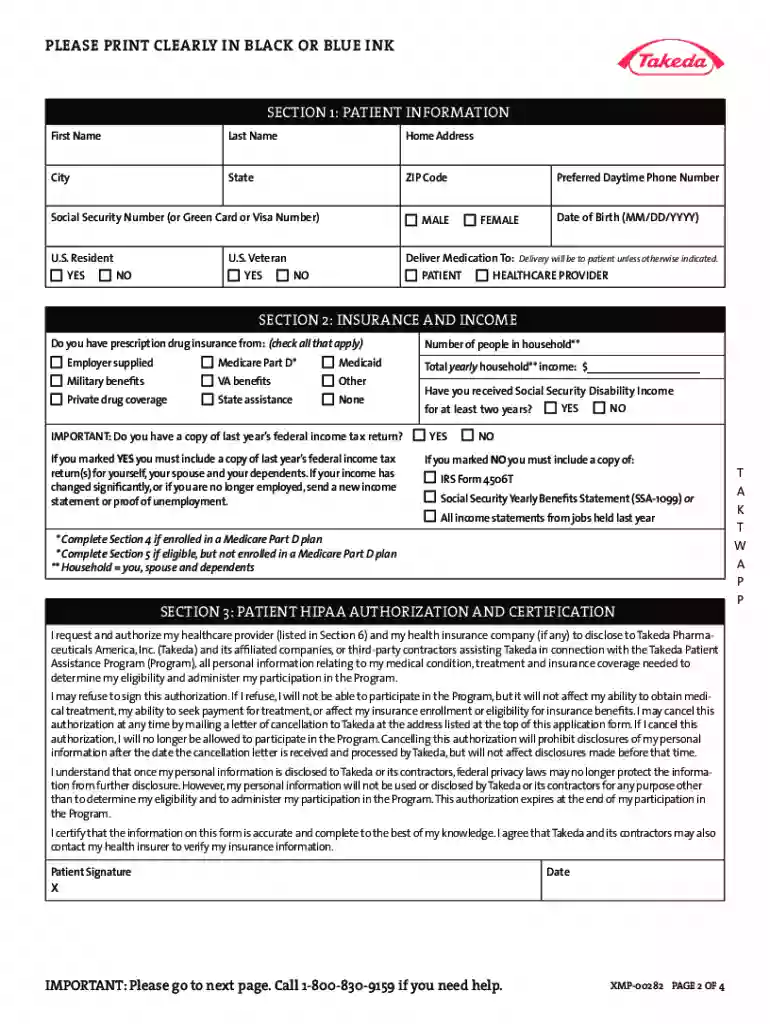 takeda patient assistance program vyvanse Preview on Page 1