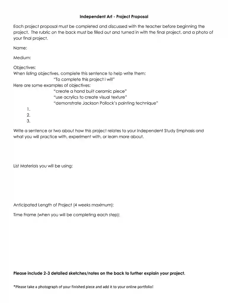 art project proposal template Preview on Page 1