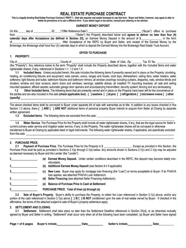 how to fill out a utah repc Preview on Page 1