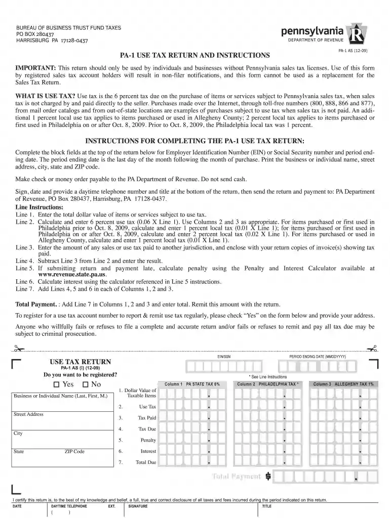 form pa 1 Preview on Page 1