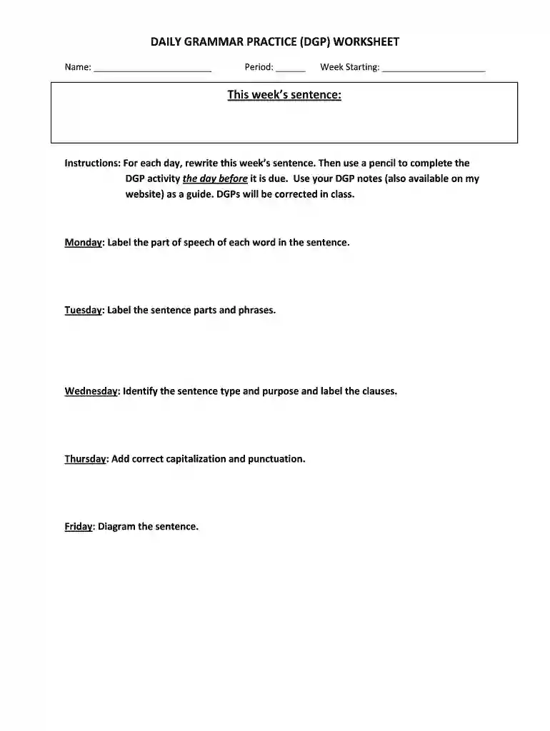 dgp worksheets Preview on Page 1