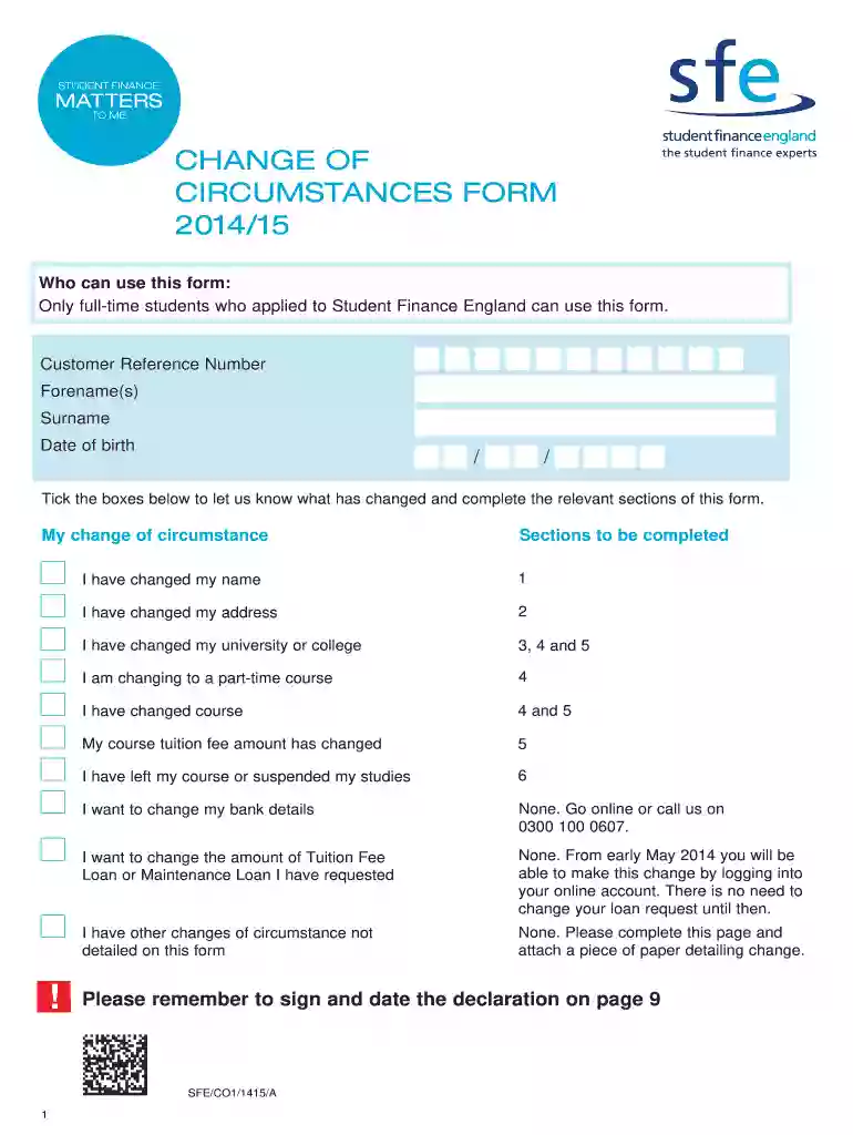 co1 form student finance Preview on Page 1