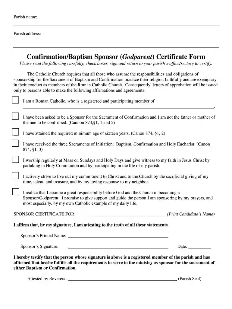 free online baptism class for godparents Preview on Page 1
