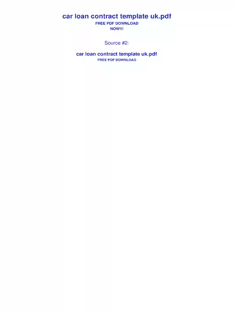 free car loan agreement template pdf Preview on Page 1